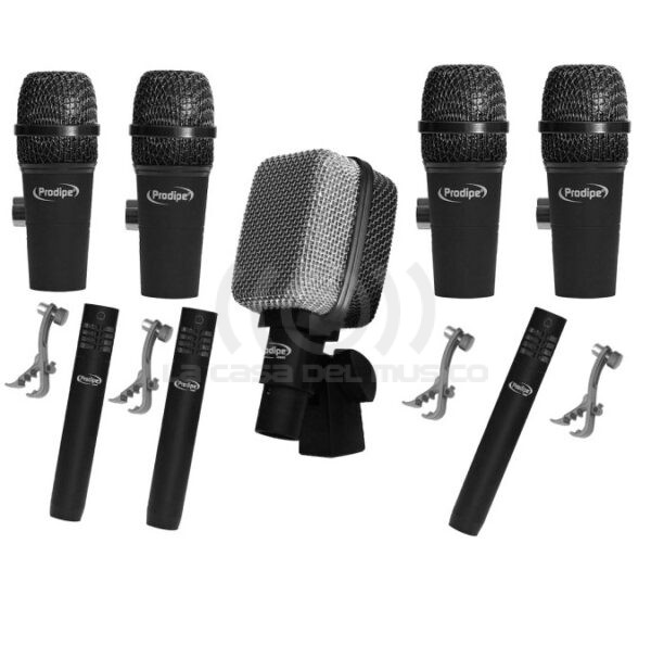 Set Batería 8 micrófonos c/maleta Prodipe