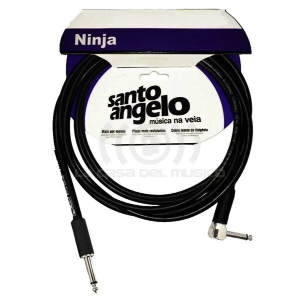 Santo Angelo NINJA Cable Instrumentos Plug ¼» Recto A Plug ¼» L 90° OFHC | 6.10 Mt