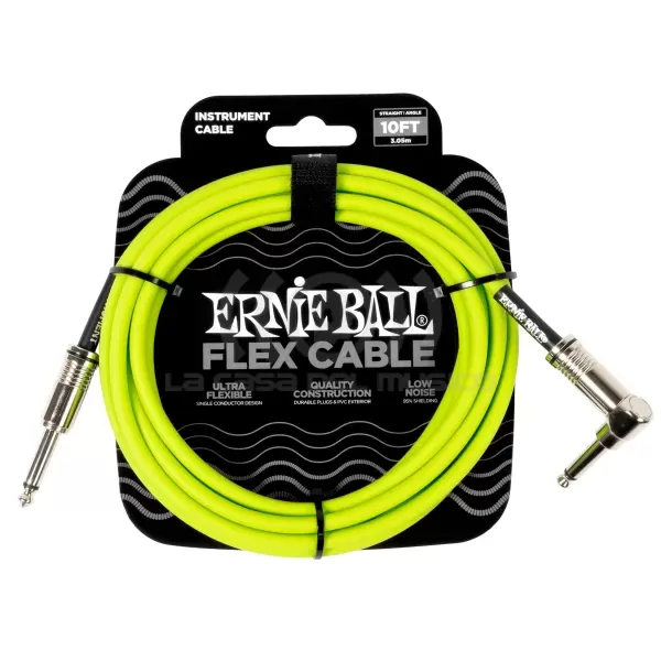 Cable de instrumento Ernie Ball Flex P06465 de 3 metros verde