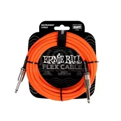 Cable de instrumento Ernie Ball Flex P06421 color naranjo 6 metros