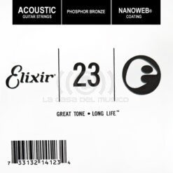 Elixir 14123 Cuerda simple 023 NanowebFósforo Bronze