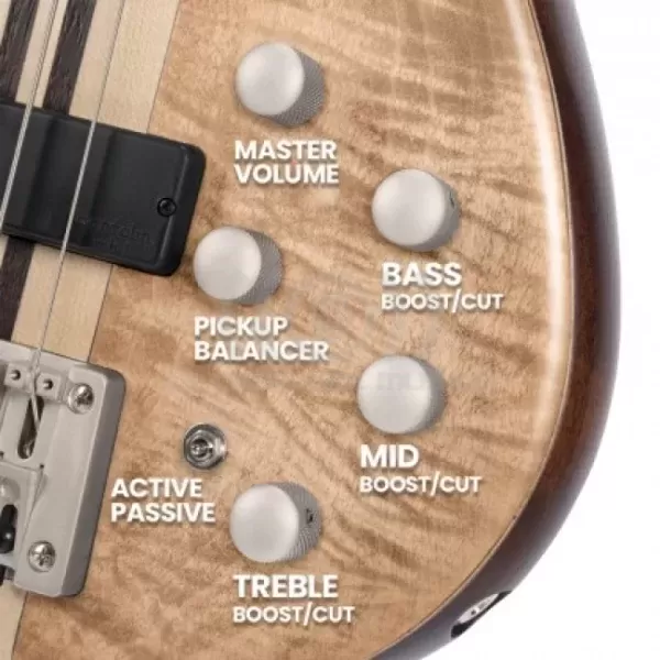 CORT A5PLUS-FMMH-OPN Bajo Eléctrico Artisan Serie A5 Plus Open Pore Natural