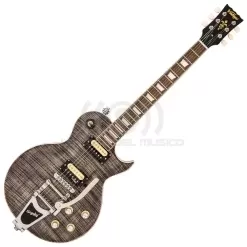 Guitarra Eléctrica Les Paul c/Bigsby Flamed Thru Black Vintage V100BLB