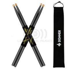 Donner 5A Baquetas de la Batería para Tambor/Palillo de Madera de Arce Clásica con Bolsillo
