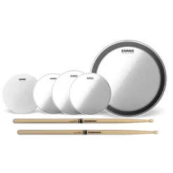 Evans EPP-AMUP-R3-5A American Upgrade Fusion pack de Parches G2 Clear 12", 13", 16" + EMAD 22" + G1 Coated 14" + Promark Classic 5A