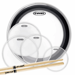 Evans EPP-AMUP-R2-5A American Upgrade Fusion pack de Parches G2 Clear 12", 14", 16" + EMAD 22" + G1 Coated 14" + Promark Classic 5A