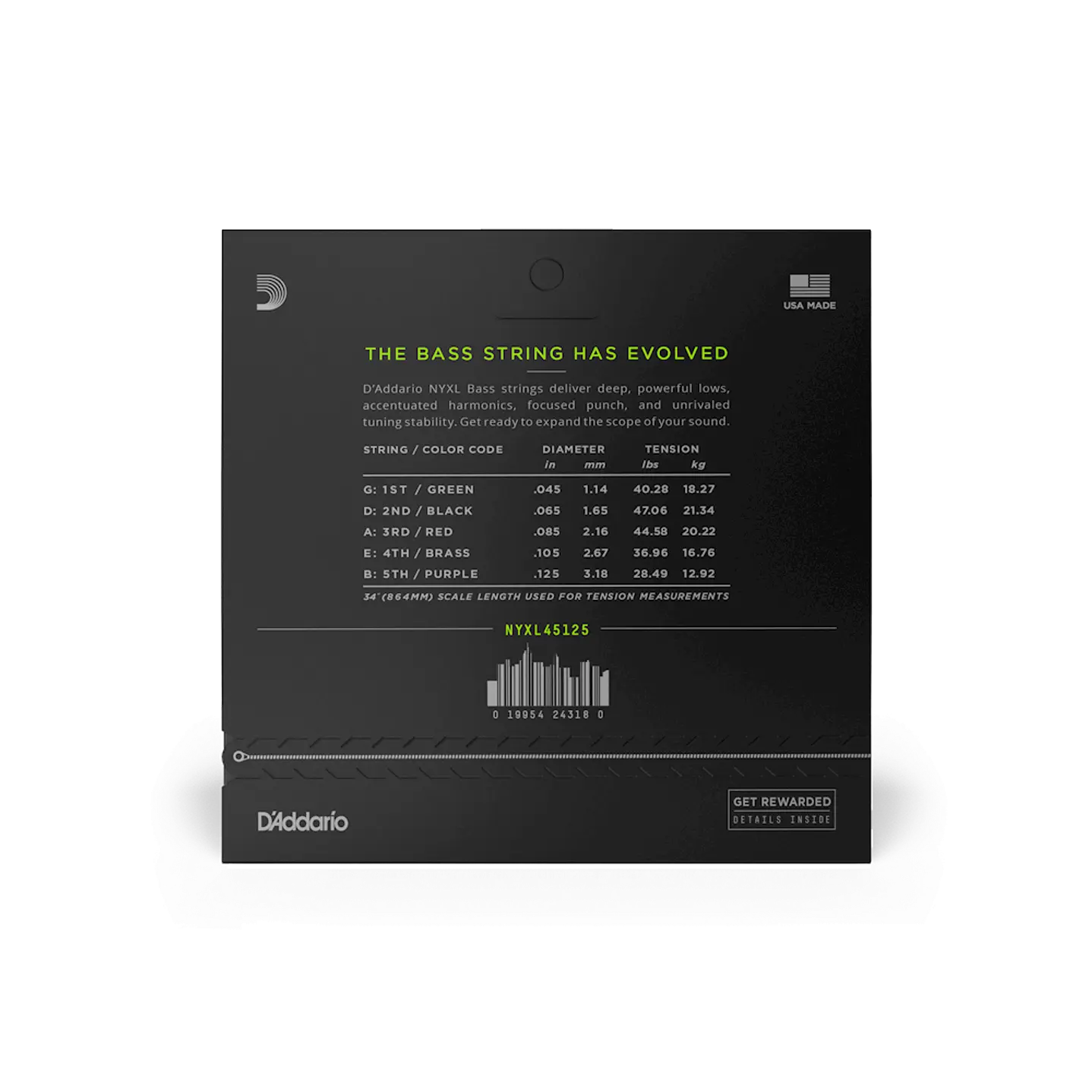 D’addario NYXL45125 Cuerdas Bajo Eléctrico 5 Cuerdas 45-125 D'addario NYXL45125 Cuerdas Bajo Eléctrico 5 Cuerdas 45-125 - Imagen 2