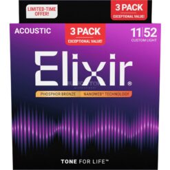 Elixir Pack 3 set 16568 Nanoweb Acoustic Ph Bronze 11-52