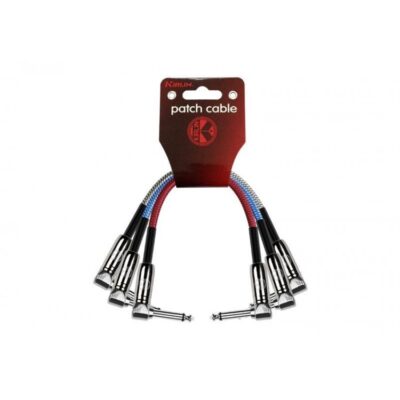 Kirlin Pack 3 cables Patch 6,3 mono 6,3 mono metálicos TELA en L. 30 cm.