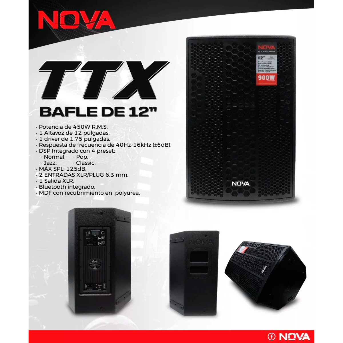 Vamav NOVA TTX Caja Activa 12″ 450W RMS Vamav NOVA TTX Caja Activa 12″ 450W RMS - Imagen 2