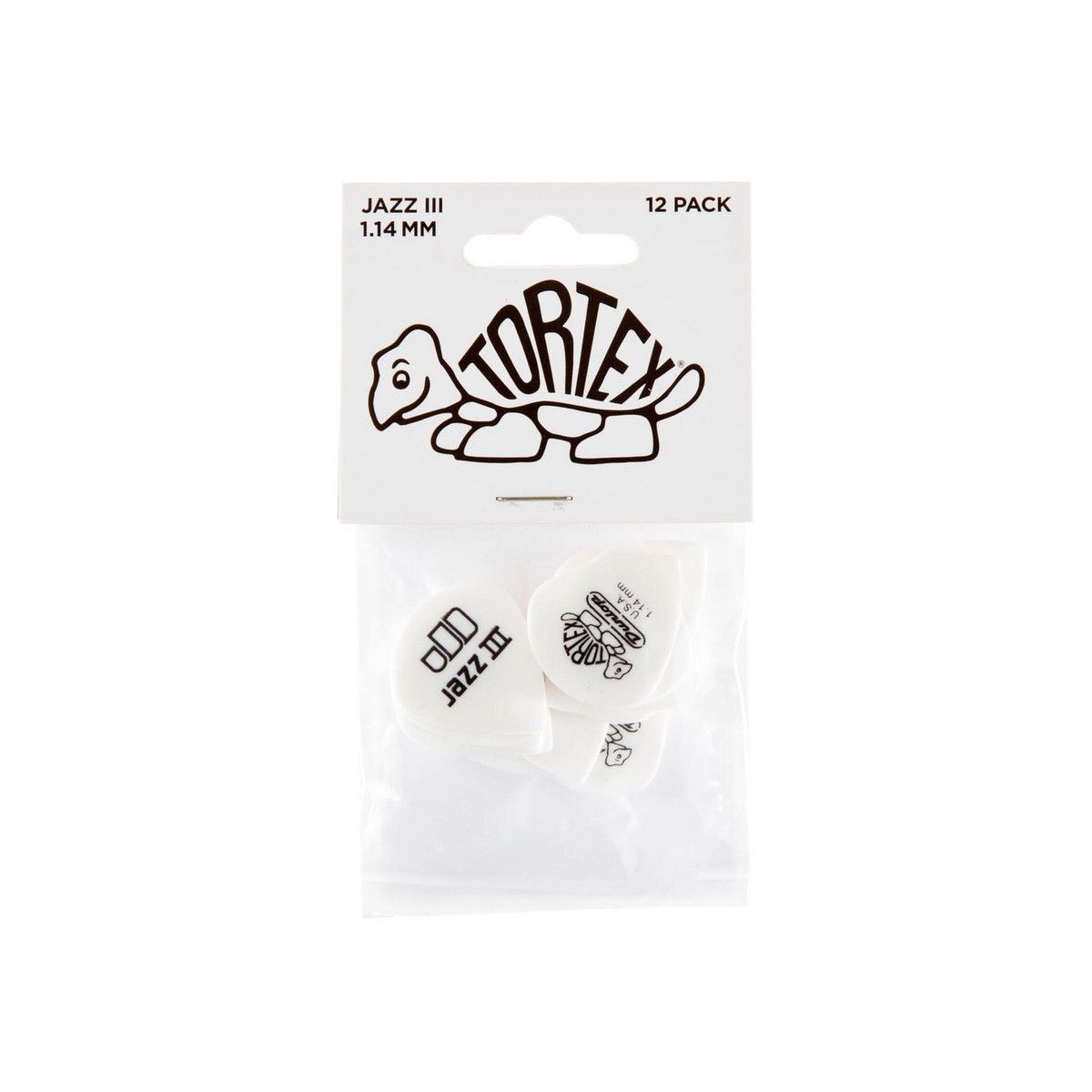 Dunlop 478 Tortex WHITE JAZZ III Uñetas Calibre: 1.14mm Blanco 12 Unidades Dunlop 478 Tortex WHITE JAZZ III Uñetas Calibre: 1.14mm Blanco 12 Unidades - Imagen 4