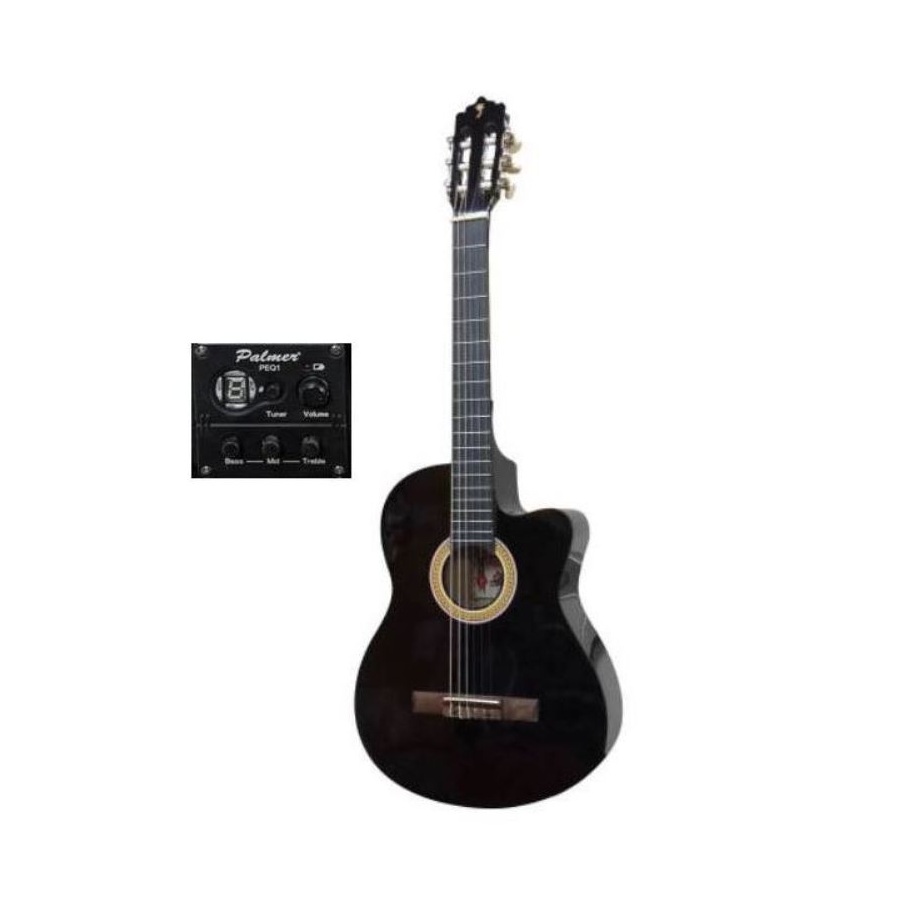 Palmer PC13CEQ-PEQ1-BK Guitarra acústica clásica negra