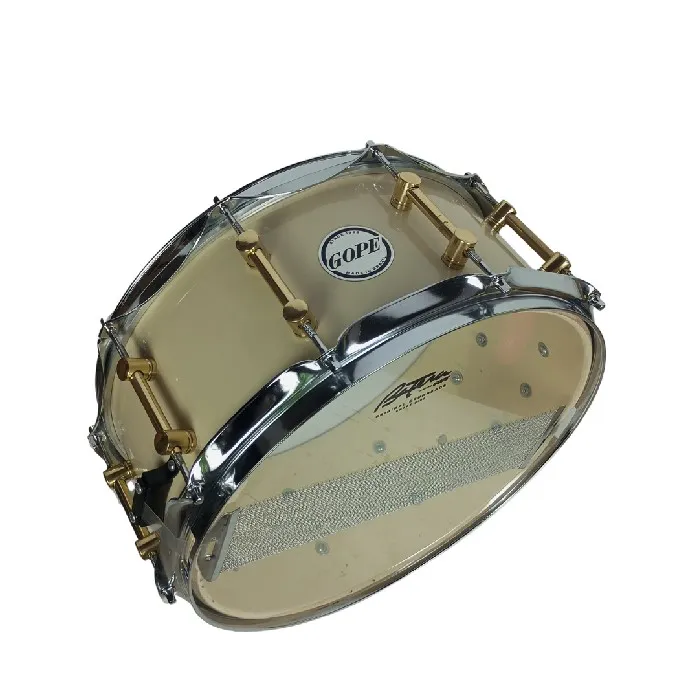 GOPE CAIXA DE BATERIA MADEIRA 14" X 6,5" 10 AFIN. LATAO RETRO E CROMADO PELE POROSA - Imagen 2