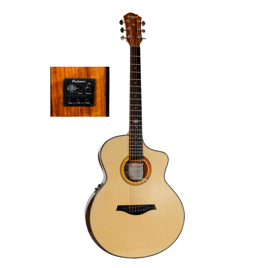 Palmer PF-40CEQN Guitarra Electroacústica Cuerdas Metal Color Natural
